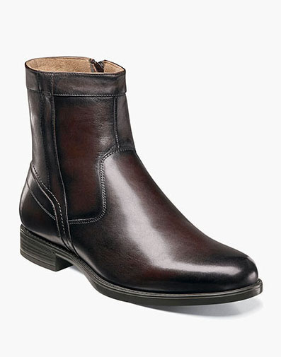 Midtown Plain Toe Zipper Boot in Brown for $185.00 dollars.