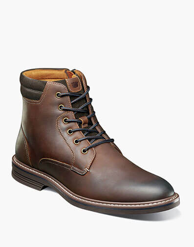 Norwalk Plain Toe Lace Up Boot in Brown CH for $220.00 dollars.