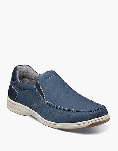 Lakeside Canvas Moc Toe Slip On in Navy for $135.00 dollars.