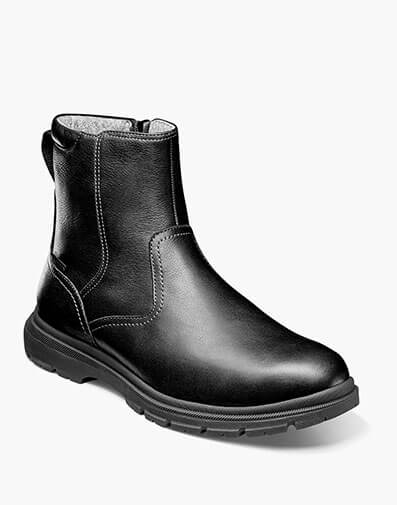 Lookout Waterproof Plain Toe Side Zip Boot in Black Tumbled for $199.99 dollars.