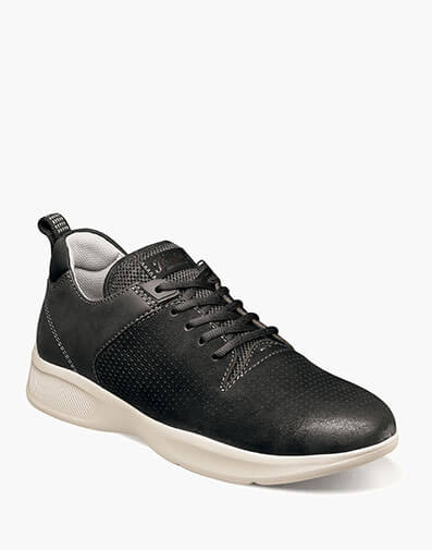 Studio Perf Toe Lace Up Sneaker in Black Nubuck for $180.00 dollars.