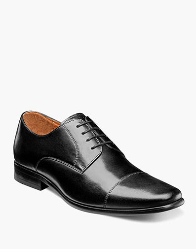 Postino Cap Toe Oxford in Black Smooth for $180.00 dollars.