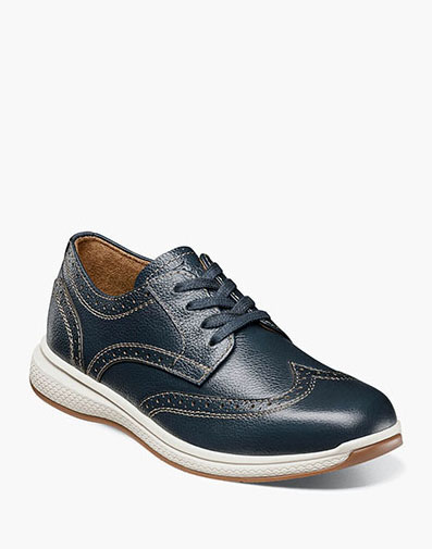 Great Lakes Jr. Boys Wingtip Oxford in Navy for $95.00 dollars.