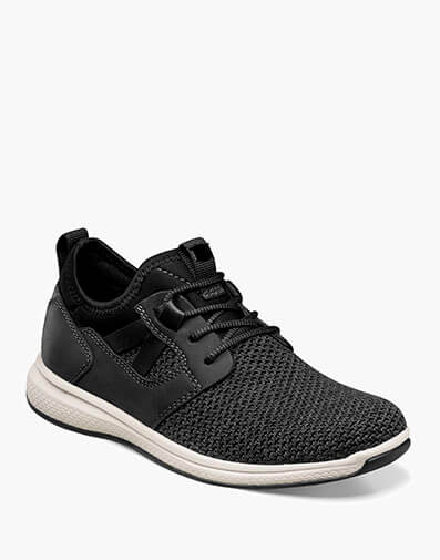 Great Lakes Jr. Boys Knit Plain Toe Sneaker in Black for $95.00 dollars.