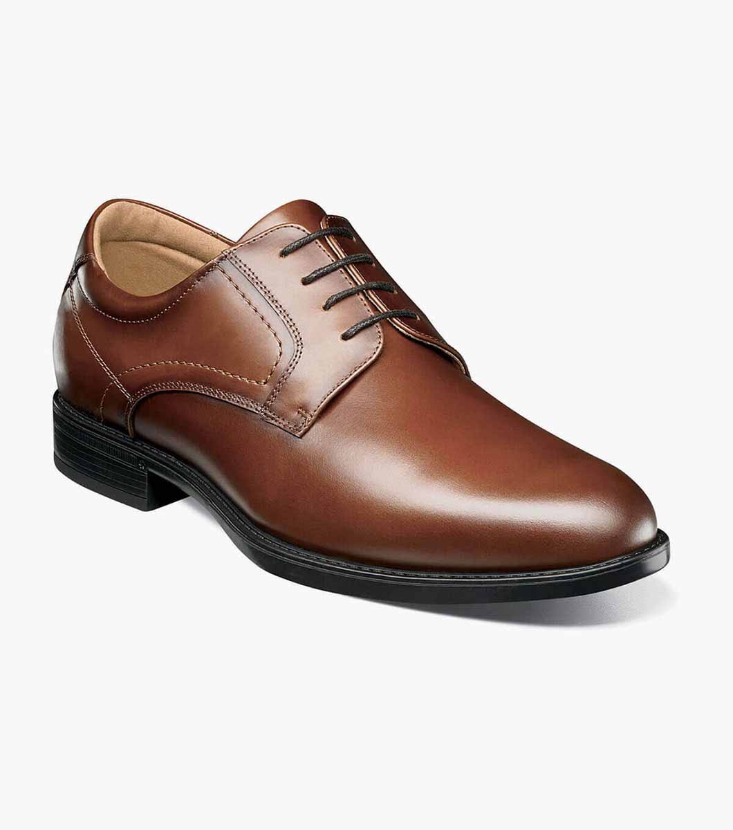 Men’s Dress Shoes | Cognac Waterproof Plain Toe Oxford | Florsheim Midtown