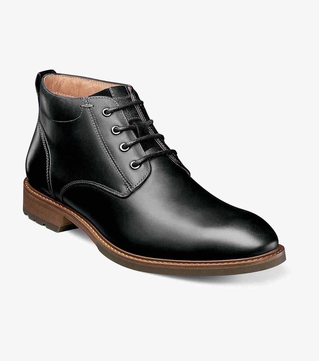 Men's Mid-Top Chukka Boots – Lace Up, Water-Resistant Faux Leather, Sizes 6.5-13