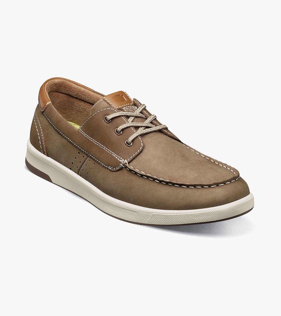 Crossover Elastic Lace Moc Toe Boat Shoe