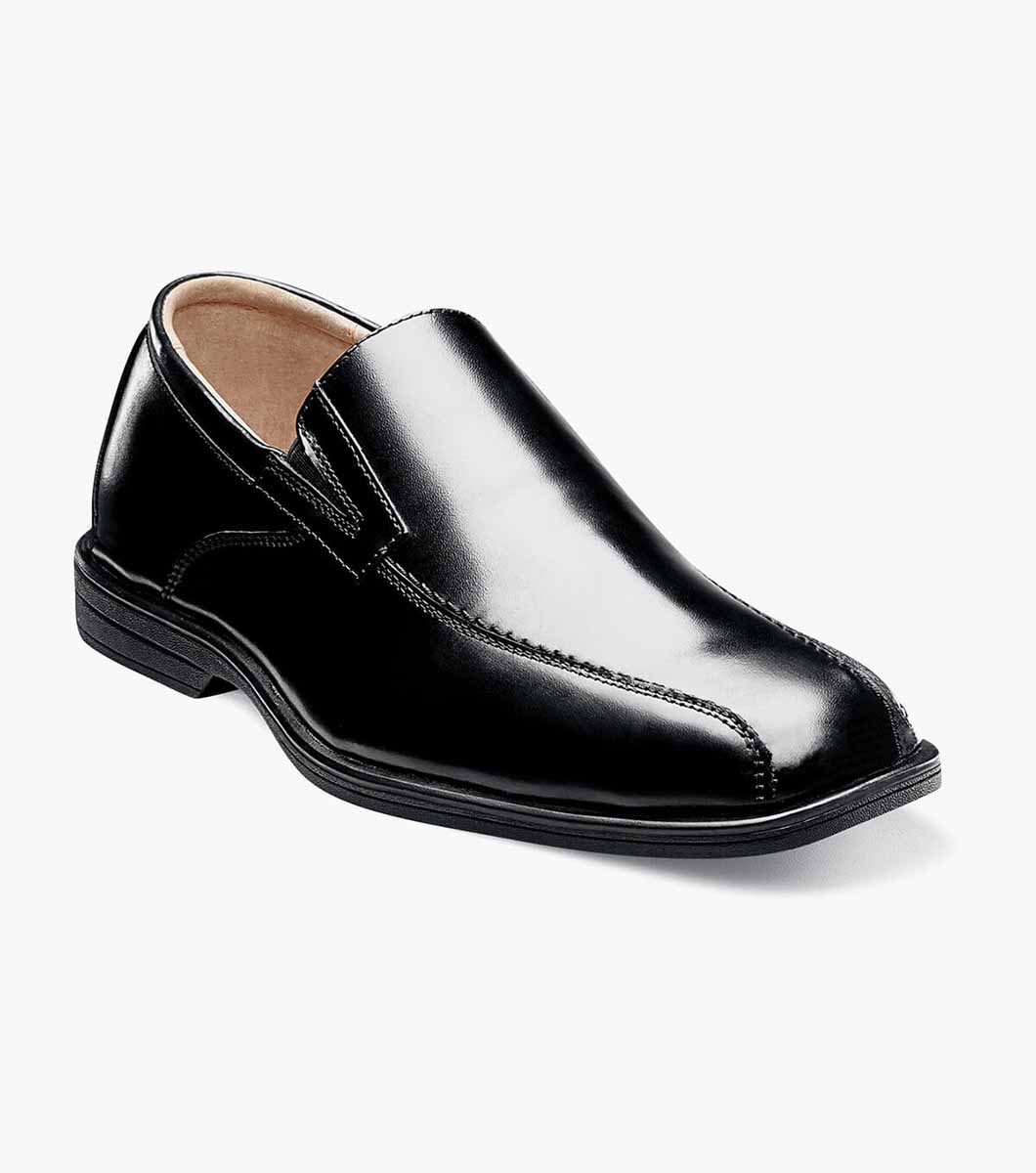 black slip on dress shoes