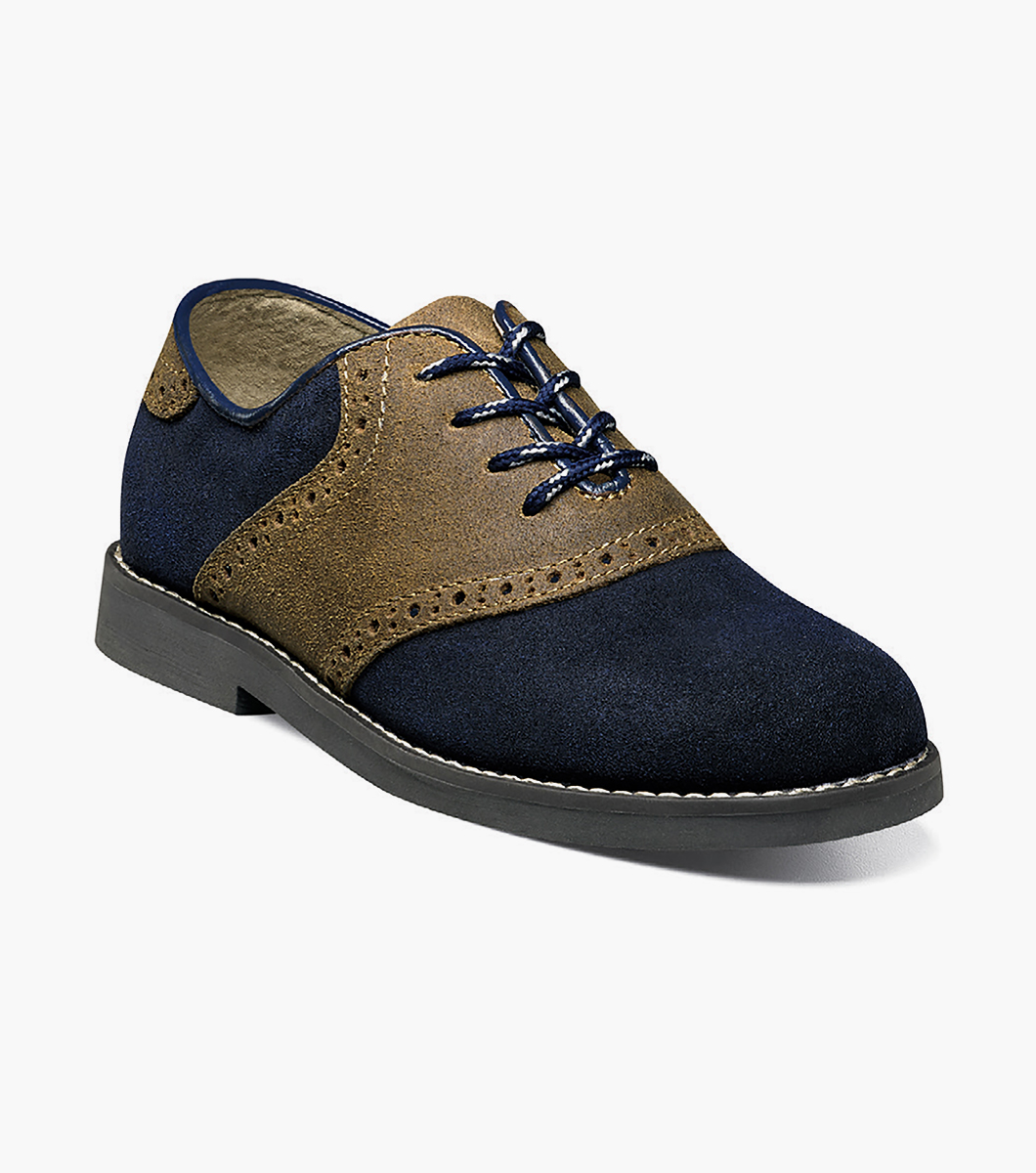 Shoes For Kids Navy Multi Boys Plain Toe Saddle Shoe Florsheim