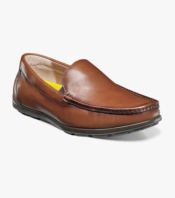 Men’s Casual Shoes | Cognac Moc Toe Venetian Slip On | Florsheim Atlantic