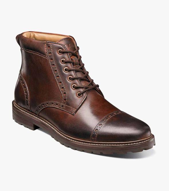 lodge cap toe lace up boot