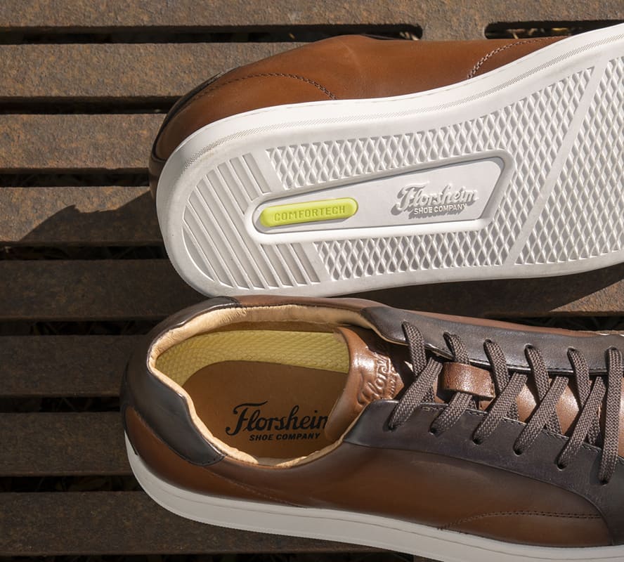 Shop Florsheim Comfortech featuring the Monopoli lace to toe sneaker in cognac.