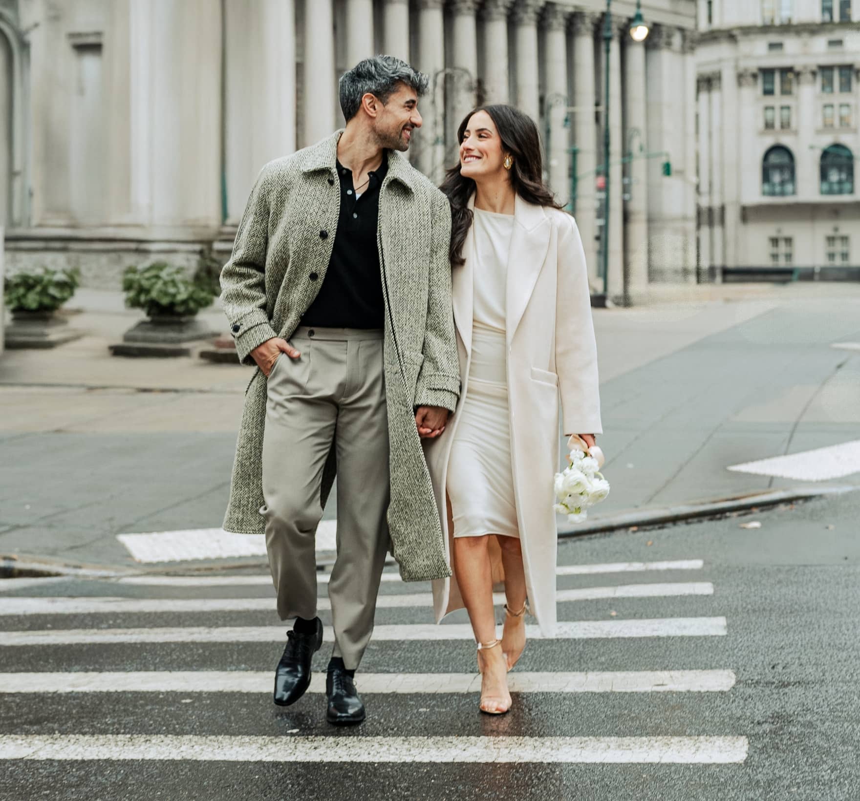 Shop Florsheim's wedding edit featuring a couple in a crosswalk.