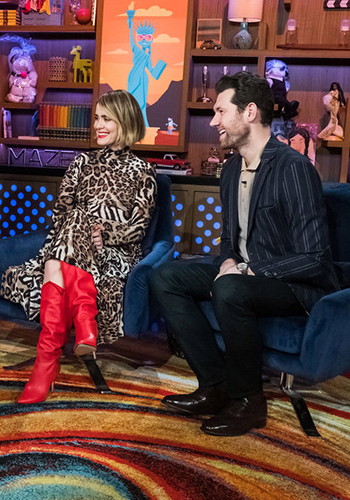 Image of actor and comedian Billy Eichner wearing the Lexington Wingtip Oxford in Black on a recent appearance of Watch What Happens Live! with Andy Cohen.