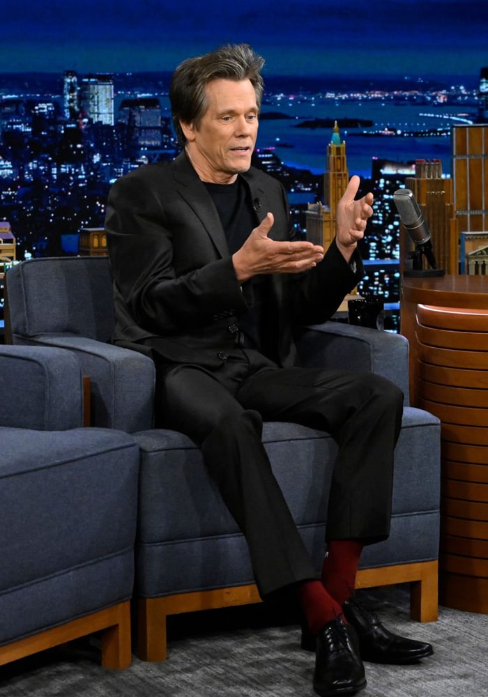 August 2022: Actor Kevin Bacon wears our Postino Plain Toe Bamoral Oxford while on The Tonight Shoe Starring Jimmy Fallon.