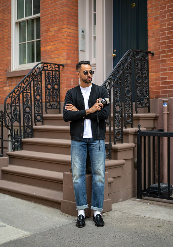 May 2023: Influncer Victor Lopez brings together elements of old and new with his modern styling of our Berkley Moc Toe Penny Loafer while out in New York.
