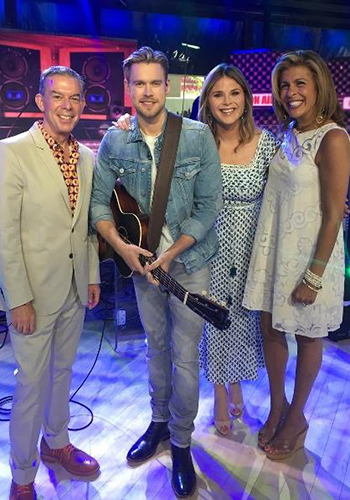 Image of actor Chord Overstreet wearing Florsheim Shoes after a performance on The Today Show.