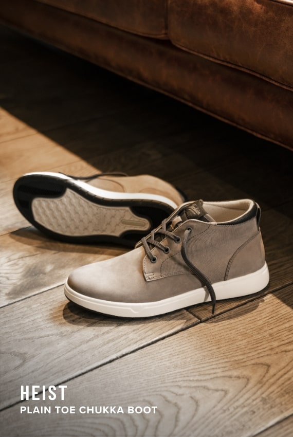  Image features the Heist chukka in grey.