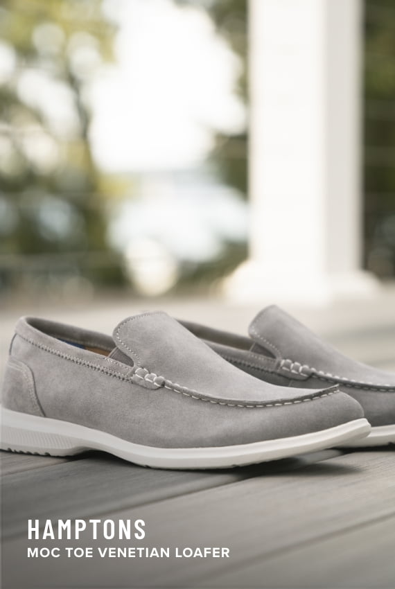Men's Newest Shoes category. Image features the Hamptons in grey.