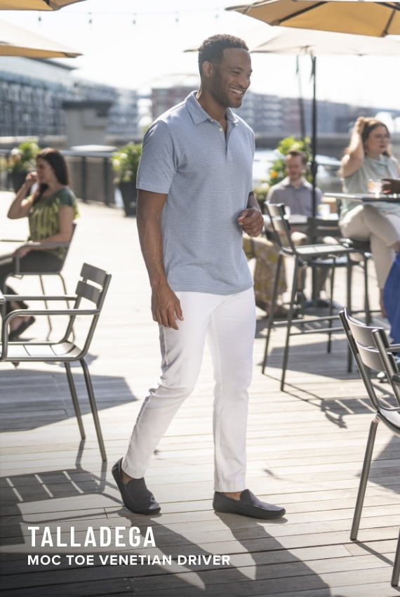 Men's Casual Shoes category. Image features the Talladega in navy.