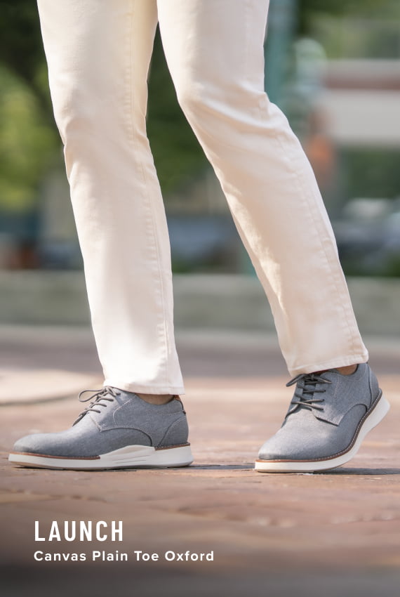 Launch Collection Image features the Launch Canvas oxford in gray.