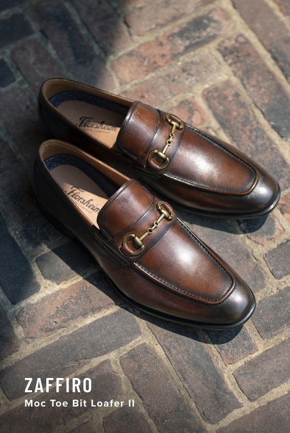 Men's Newest Shoes category. Image features the Zaffiro Bit Loafer in brown.