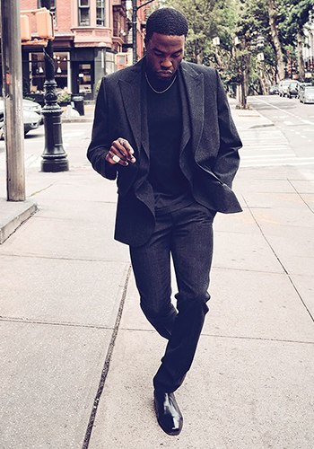 Image of actor Yahya Abdul-Mateen II wearing the Palermo Plain Toe Gore Boot in Black on the cover of Men's Journal Magazine.                                         