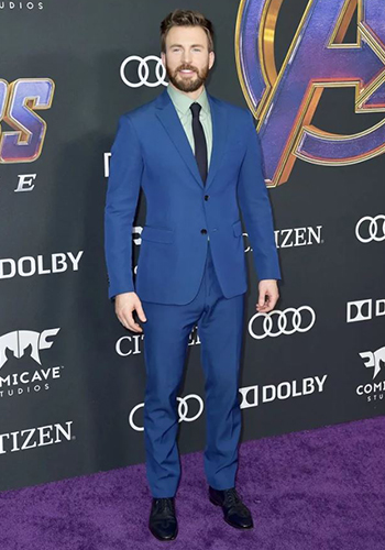 Image of actor Chris Evans wearing Florsheim at the Avengers: Endgame premiere.