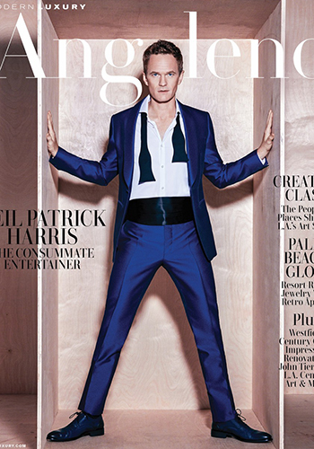 Image of actor Neil Patrick Harris wearing the Curtis Cap Toe Oxford on the cover of Modern Luxury.