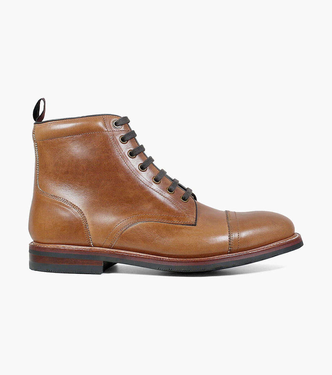 Men’s Casual Shoes | Saddle Tan Cap Toe Boot | Florsheim Foundry