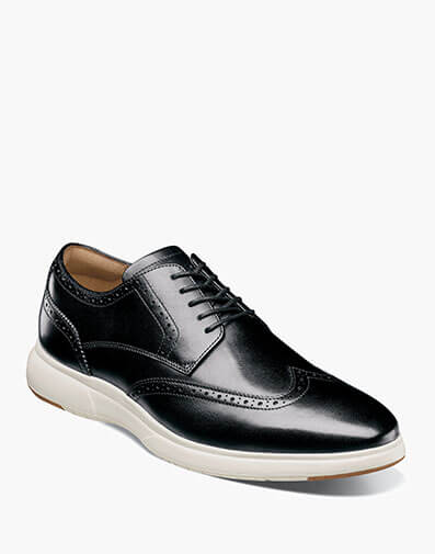 Dash Wingtip Oxford in Black w/White for $150.00 dollars.