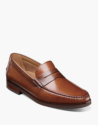 Berkley Flex Moc Toe Penny Loafer in Cognac Multi for $170.00 dollars.