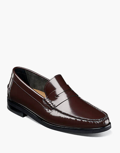 Berkley Flex Moc Toe Penny Loafer in Burgundy for $170.00 dollars.