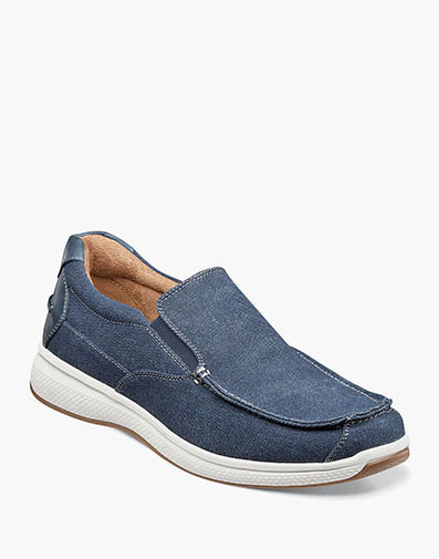 Great Lakes Canvas Moc Toe Slip On in Navy for $115.00 dollars.