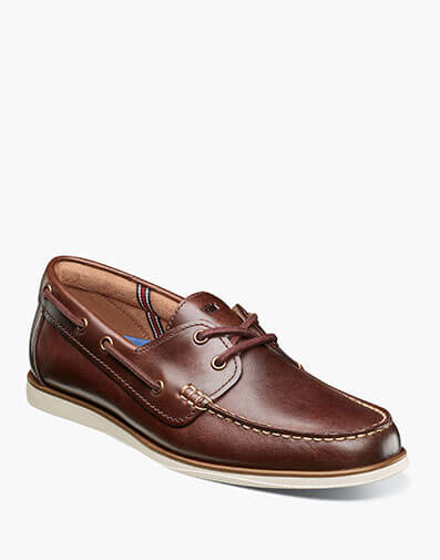 Atlantic Moc Toe Boat Shoe in Chocolate Smooth for $155.00 dollars.