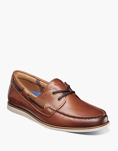 Atlantic Moc Toe Boat Shoe in Cognac for $160.00 dollars.