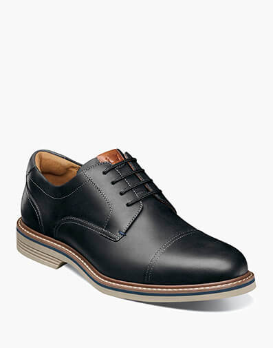 Norwalk Cap Toe Oxford in Black Waxy for $180.00 dollars.