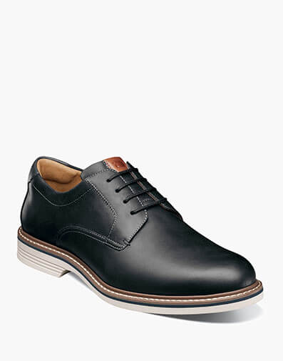 Norwalk Plain Toe Oxford in Black Waxy for $180.00 dollars.