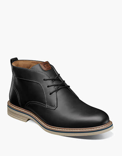 Norwalk Plain Toe Chukka Boot in Black Waxy for $180.00 dollars.