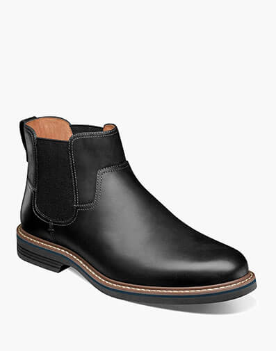 Norwalk Plain Toe Gore Boot in Black Waxy for $180.00 dollars.