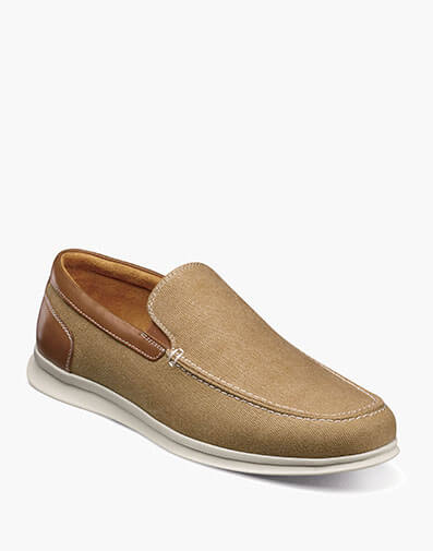 Montigo Canvas Moc Toe Venetian Loafer in Sand for $104.99 dollars.