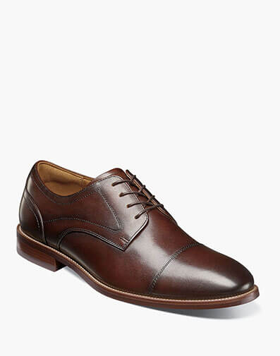 Rucci Cap Toe Oxford in Brown for $180.00 dollars.