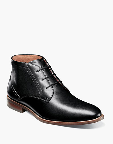 Rucci Plain Toe Chukka Boot in Black for $180.00 dollars.