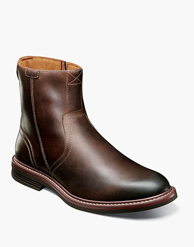 Norwalk Plain Toe Side Zip Boot in Brown CH for $200.00 dollars.