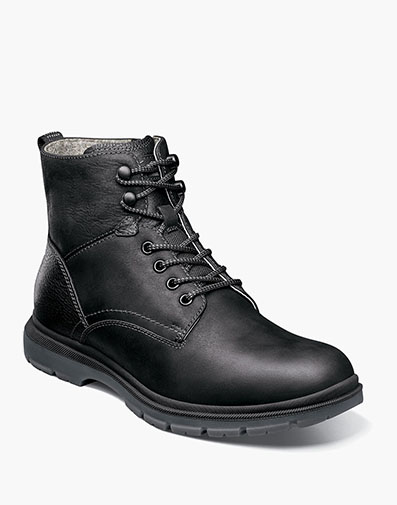 Lookout Plain Toe Lace Up Boot in Black Waxy for $200.00 dollars.