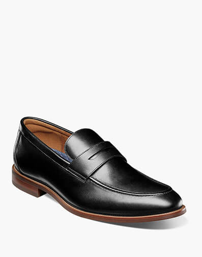 Rucci Moc Toe Penny Loafer in Black for $180.00 dollars.