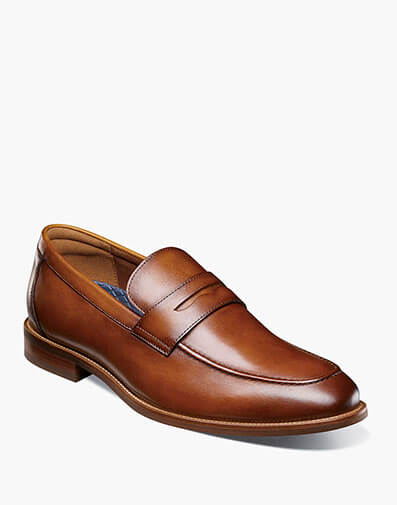 Rucci Moc Toe Penny Loafer in Cognac for $180.00 dollars.