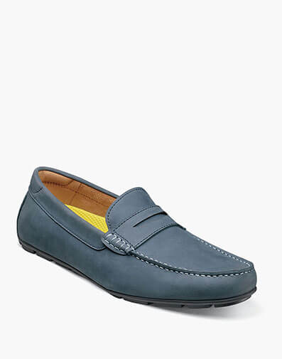 Motor Smooth Moc Toe Penny Driver in Legion Blue for $150.00 dollars.