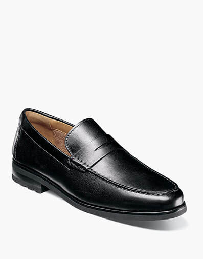 Hawthorne Moc Toe Penny Loafer in Black for $185.00 dollars.