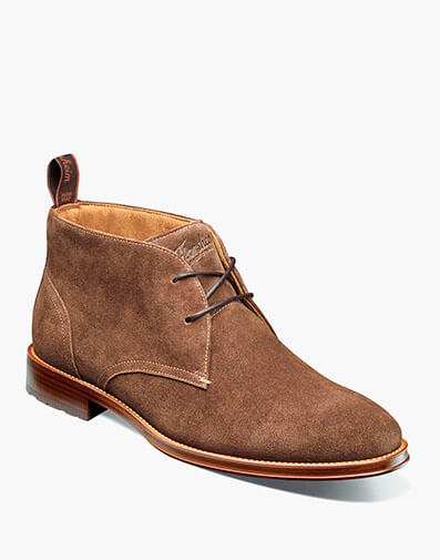 Rucci Lug Plain Toe Chukka Boot in Brown Suede for $190.00 dollars.